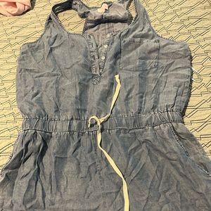 Pink lily chambray romper, size XL but fits like a L